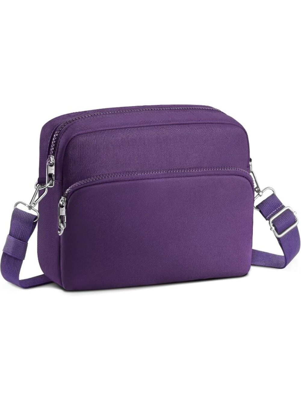 Unisex Purple Classic Design For Trip Travel Zipper Imported Crossbody Bags